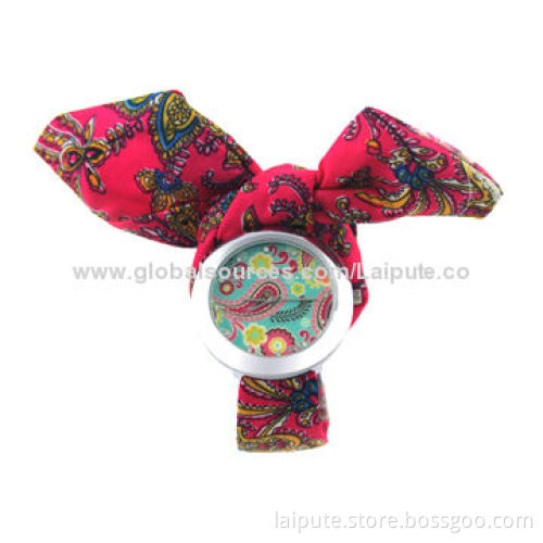 Fashionable Ladies Colorful Ribbon Strap Interchangeable Watch, with Japan MovtNew